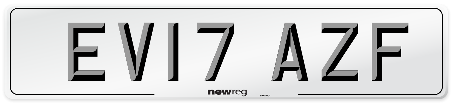EV17 AZF Number Plate from New Reg